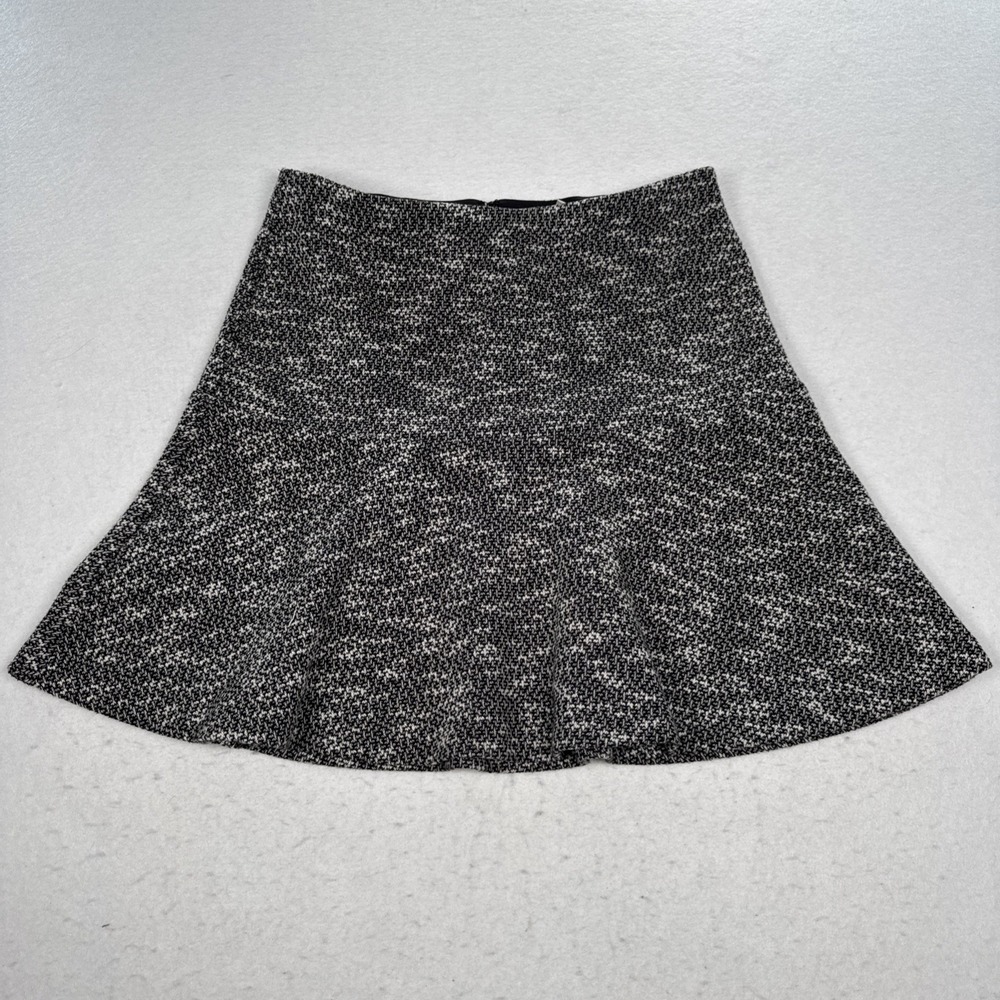 LOFT Tweed Fit & Flared A-Line Skirt, Gray/Black/White Women's Size 4